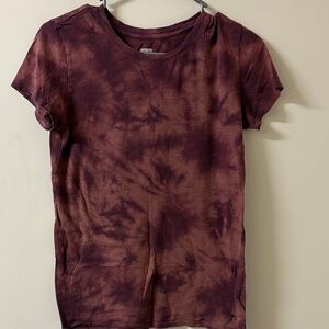 PINK Victoria's Secret Maroon Tie-Dye Tee